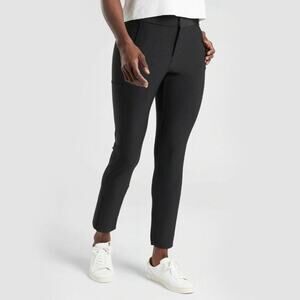 Athleta Stellar Trouser Black Mid-Rise Stretch Zip Ankle Work Pants size 2 XS